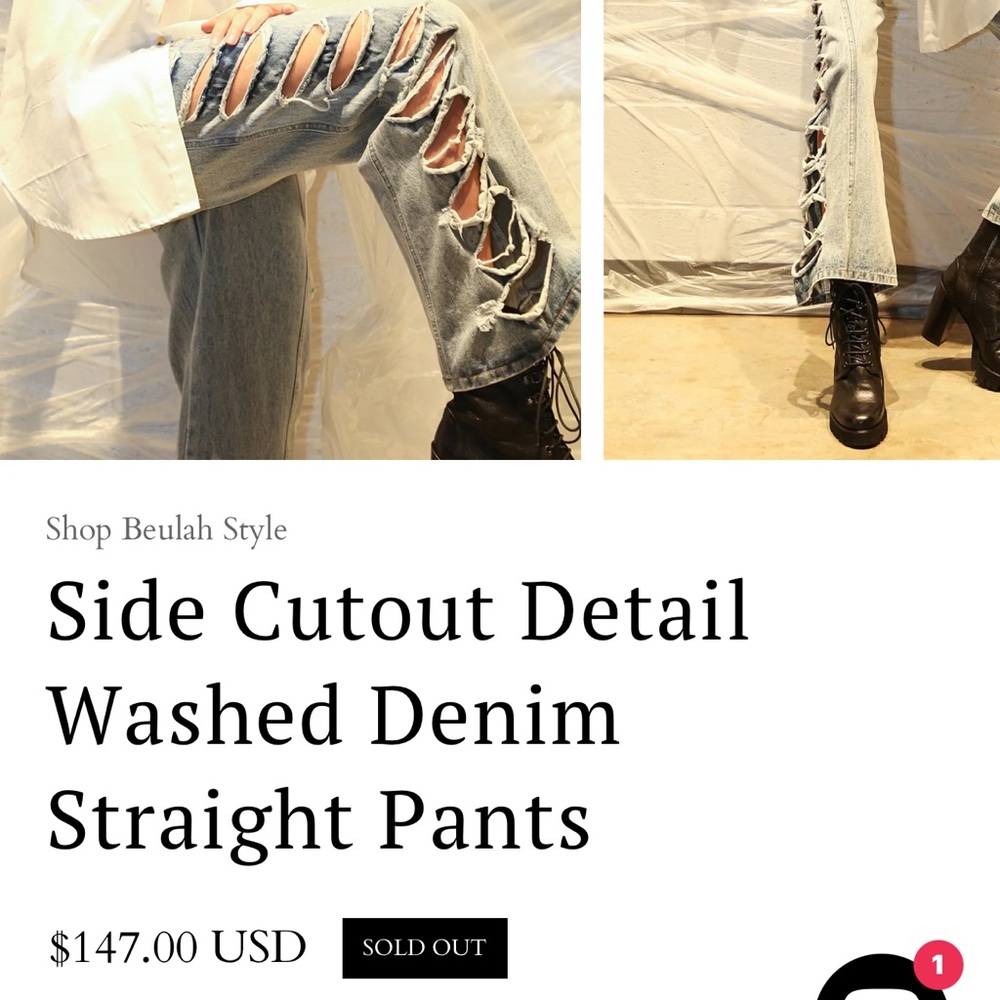 Beulah Distressed Blue Straight Leg Jeans